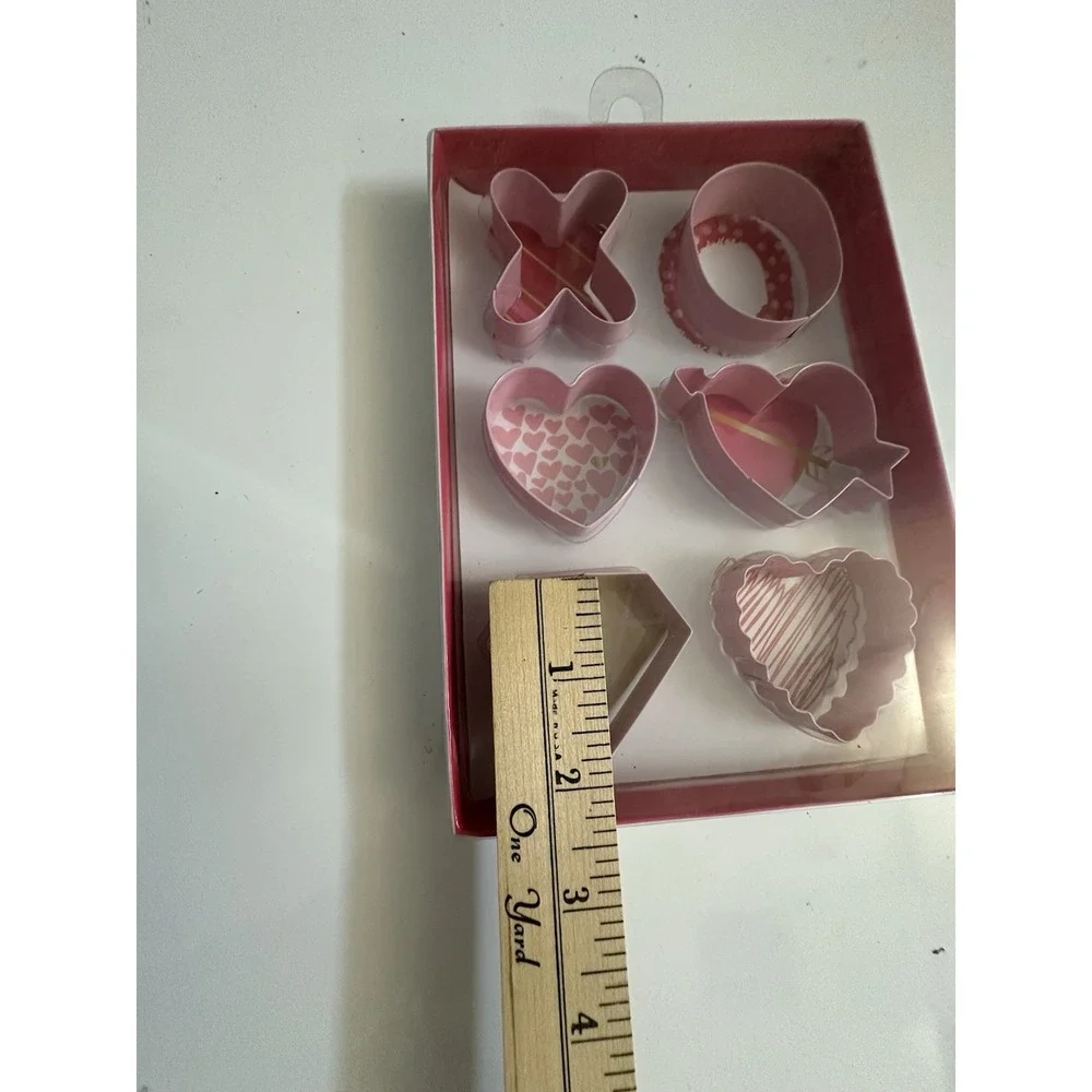 Valentines Day Cookie Cutter Set 6pc Heart XO Diamond Pink Red New